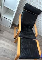 Ikea Poang leren stoel met voetenbank, Huis en Inrichting, Ophalen, Gebruikt, 50 tot 75 cm, Leer