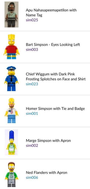 Lego Simpsons minifiguren GEZOCHT beschikbaar voor biedingen