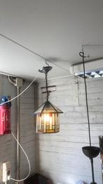 Fraaie art deco glas in lood hanglamp 1920 zeskantig, Ophalen of Verzenden