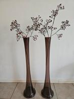 Set van 2 hoge glazen vazen, Ophalen, Overige kleuren, 75 cm of meer, Glas