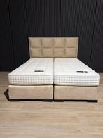 Boxspring 180x200 met Pullman matras - Luxe slaapcomfort!, Beige, Tweepersoons, Ophalen of Verzenden, Zo goed als nieuw