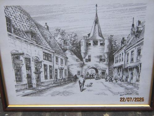 ELBURG, Litho/prent van Reint WITHAAR, 1918- 2015., Antiek en Kunst, Kunst | Litho's en Zeefdrukken, Ophalen