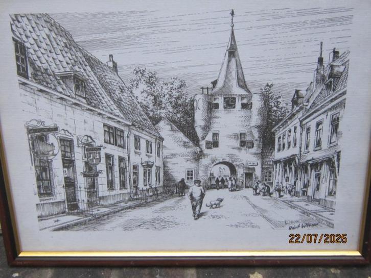 ELBURG, Litho/prent van Reint WITHAAR, 1918- 2015., Antiek en Kunst, Kunst | Litho's en Zeefdrukken, Ophalen