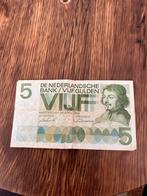 5 gulden briefje, Postzegels en Munten, Bankbiljetten | Nederland, Ophalen of Verzenden, 5 gulden