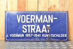 Emaille straatnaambord - Voermanstraat - J. Voerman, Reclamebord, Gebruikt, Ophalen of Verzenden