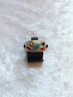 Mooie Zilveren Ring met Turkois - Carneool - Zwarte Onix en, Verzenden, Zilver, Ring, Met edelsteen