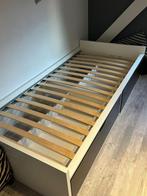 Ikea Flaxa Bed 90x200cm met 2 lades & lattenbodem, Ophalen, 90 cm, Eenpersoons, Wit