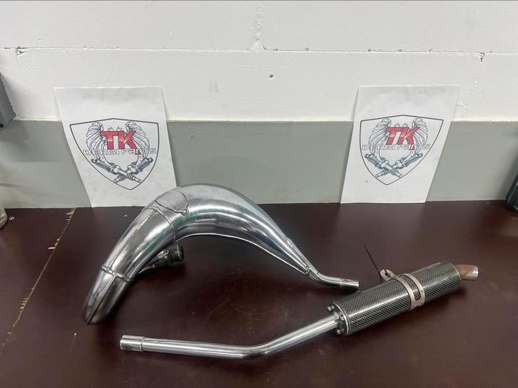 Derbi scr corse chrome 50/70 met Carbon demper, Fietsen en Brommers, Brommeronderdelen | Algemeen, Gebruikt, Uitlaat, Ophalen of Verzenden