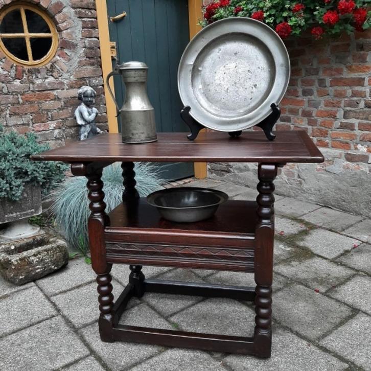18e eeuwse Engelse eiken stoel tafel, Antiek en Kunst, Antiek | Meubels | Tafels, Ophalen