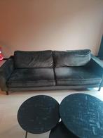 Fluweel Groen Wood Bank 2.5 zits en losse fauteuil, Huis en Inrichting, Banken | Bankstellen, 75 tot 100 cm, Ophalen of Verzenden