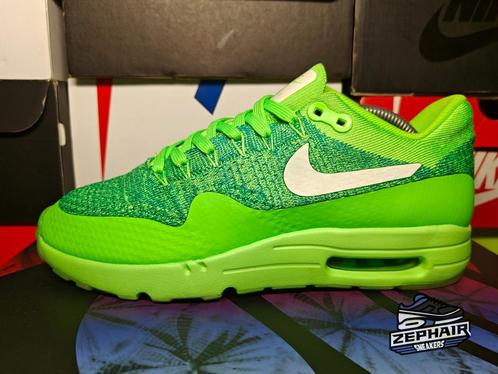 Nike Air Max 1 Ultra Flyknit 'Voltage Green' EU41 2016, Kleding | Heren, Schoenen, Gedragen, Sneakers of Gympen, Overige kleuren