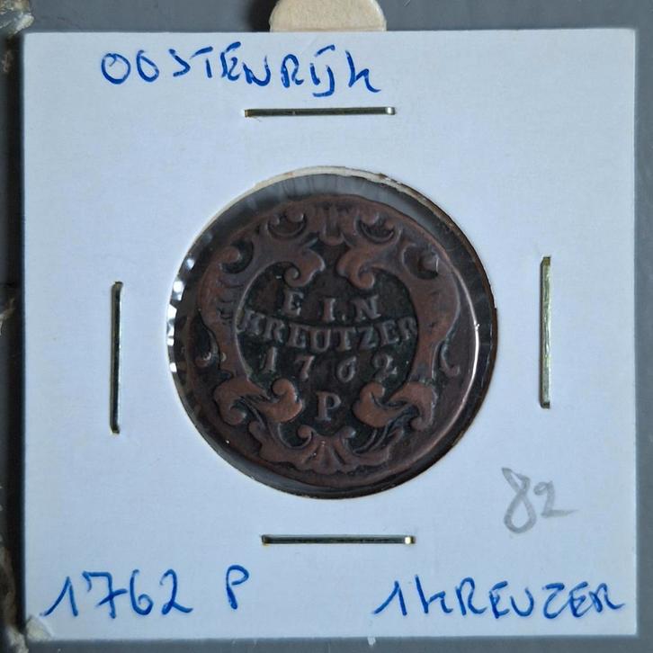 1 Kreuzer 1762P  Oostenrijk, Postzegels en Munten, Munten | Europa | Niet-Euromunten, Losse munt, Oostenrijk, Ophalen of Verzenden