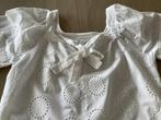 Witte blouse met broderie, Ophalen of Verzenden, Zo goed als nieuw, Maat 38/40 (M), Wit