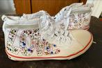 Witte Love Moschino canvas gympen Maat 40, Wit, Ophalen of Verzenden, Sneakers of Gympen, Gedragen