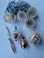 Antieke glazen kerstballen lantaarn pegel kerstman deukbal, Diversen, Ophalen of Verzenden, Zo goed als nieuw