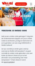2 walibi tickets - geldig t/m 28 september, Twee personen, Ticket of Toegangskaart