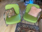 Set buisframe schommelstoelen groene vintage fauteuil, Antiek en Kunst, Antiek | Meubels | Stoelen en Banken, Ophalen