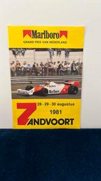 Origineel programmaboekje GP 1981 Zandvoort, Ophalen of Verzenden, Nieuw, Formule 1