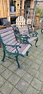 2x Gietijzeren Tuinstoel, Tuin en Terras, Gebruikt, Stoel, Tuinset, Hout