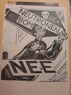 Houtsnede: Nee tegen de neutronenbom, Ophalen of Verzenden