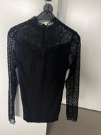 Zwarte top met lange mouwen en kant van Object, maat s, Kleding | Dames, Tops, Verzenden, Zo goed als nieuw, Zwart, Lange mouw