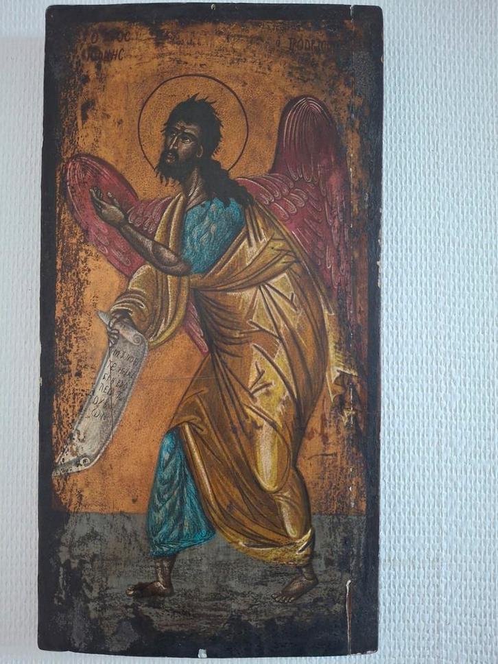 Oude Icone Johannes de Doper, Antiek en Kunst, Antiek | Religie, Ophalen of Verzenden