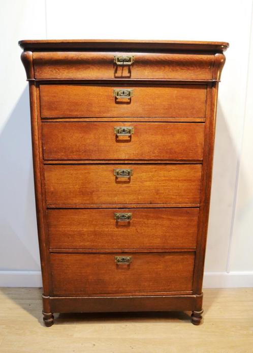Antieke Hollandse chiffonnière, ladekast, Huis en Inrichting, Kasten | Ladekasten, Gebruikt, 150 tot 200 cm, 25 tot 50 cm, Eikenhout