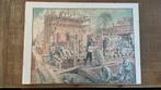 Tekening bouwplaats door C. Jetses, Antiek en Kunst, Ophalen of Verzenden