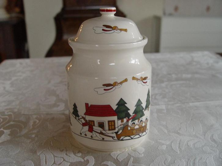 Masons mason christmas village voorraadpot uniek kerst, Huis en Inrichting, Keuken | Servies, Zo goed als nieuw, Overige typen