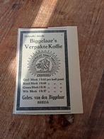 Advertentie Biggelaar verpakte koffie Breda 1923, Ophalen of Verzenden, Zo goed als nieuw, Reclamebord