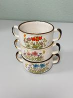 Wildflower servies 3 soepkom soep kom kommen bloemen vintage, Ophalen of Verzenden