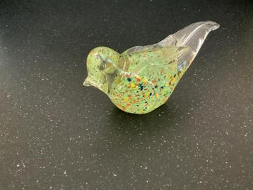 Mooie mondgeblazen glazen vogel vogeltje glas beeldje beschikbaar voor biedingen