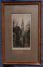 Mooie ets Zuiderkerk Amsterdam Joh. Josseaud 26 x 14,5 cm., Ophalen of Verzenden