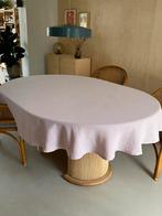 Linnen roze tafelkleed ovaal rond, Huis en Inrichting, Tafelkleden, Ophalen of Verzenden, Zo goed als nieuw, Rechthoek