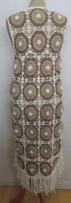 Boho knitwear gehaakt lang vest van Gypsetstyle! M, Verzenden, Zo goed als nieuw, Maat 38/40 (M), Beige