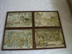 Anton Pieck prenten in lijst, 4 stuks en1 zonder lijst, Ophalen of Verzenden