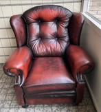 Engelse Springvale Chesterfield Suzanne Fauteuil, Huis en Inrichting, Ophalen, Gebruikt, Leer, 75 tot 100 cm