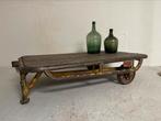 Industriële salontafel transportkar wagen vintage retro, Ophalen, Zo goed als nieuw, 25 tot 50 cm, Rechthoekig