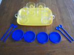 Campingset; theeset, 4 glazen theekopjes, Huis en Inrichting, Keuken | Servies, Glas of Glazen, Nieuw, Ophalen of Verzenden, Glas