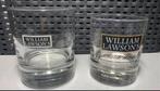2 William Lawson’s scotch whisky glazen. Hoogte 9 en 8 cm., Ophalen of Verzenden, Zo goed als nieuw, Borrel- of Shotglas