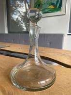 Prachtige zware kristallen decanter / karaf met dikke stolp, Ophalen of Verzenden