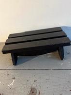 Zwart houten bankje / voetenbankje, Gebruikt, Zwart, Ophalen of Verzenden, Minder dan 25 cm