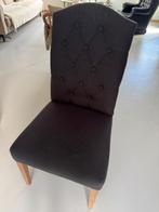 6 antraciete Eetkamerstoelen van stof, Huis en Inrichting, Ophalen, Hout, Gebruikt, Landelijk