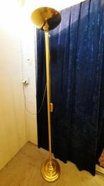 Staande lamp (halogeen) goudkleurig €15, Ophalen, Gebruikt, Metaal, 200 cm of meer