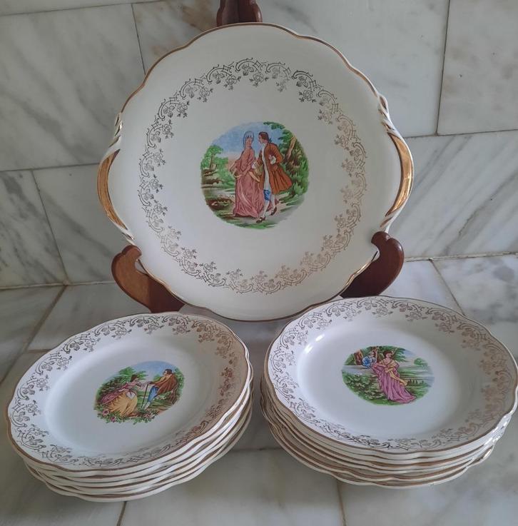 Gebakservies Digoin - Sarreguemines, Antiek en Kunst, Antiek | Servies los, Ophalen of Verzenden