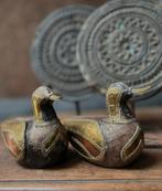 Oud houten messing vogeltje India sobwe sleets imperfect, Ophalen of Verzenden