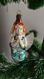 Antieke Kerstbal, Engel met Spunglass vleugels., Ophalen of Verzenden, Gebruikt
