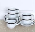 Franse bistro kop en schotel Pillivuyt wit/zwart, Antiek en Kunst, Ophalen of Verzenden