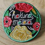 Strijk embleem applicatie Patch Hakuna matata bloemen, D, Nieuw, Ophalen of Verzenden, D