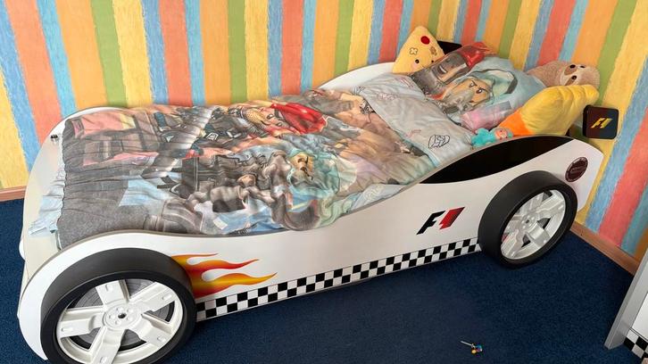 Formule 1 Kinderbed + Kastje, Kinderen en Baby's, Kinderkamer | Bedden, Gebruikt, 180 cm of meer, 85 tot 100 cm, Lattenbodem, Ophalen of Verzenden